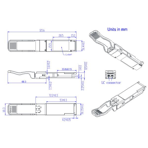 CWDM4 QSFP28 Optical Transceiver 2km For Infiniband QDR And DDR Interconnects