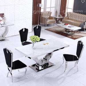 Wholesale Modern 150x90x75cm 6 Seater Marble Top Dining Table Qiancheng Furniture from china suppliers