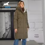 Classic Contrast Color Medium Length Thickened Down / Cotton Jacket