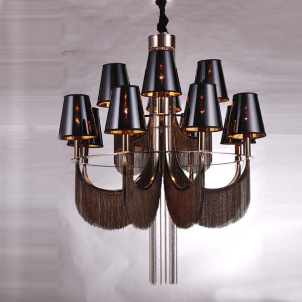 Modern silver Black Tassel chandelier lighting living room luxury chandelier(WH