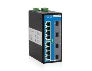 Wholesale 240W 12-port Full Gigabit Managed Industrial PoE Switch 4GE SFP and 8GE copper ports from china suppliers