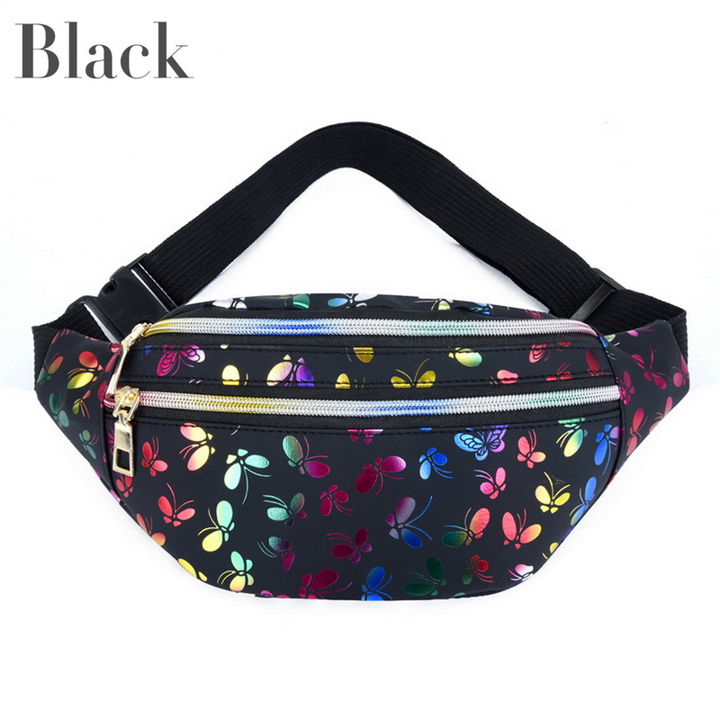 2022 Printed Waist Bag Women Fanny Pack Colorful Travel Kids Cartoon Belt`s Bag Festival Mobile Phone Pouch Purse