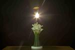Country Cabins Classic Home Table Lamps With Hanging Crystal Flower Shape