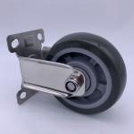 Stainless Steel Fork PU Tread Plate Rigid caster 3 inch
