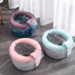 Solid Serenity Blue Sakura Pink Baby Toilet Potty Seat in PP TPE Bulk Packing