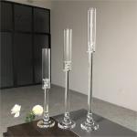 Saixin Wholesale luxury 3 pieces single crystal candle holders for wedding decor