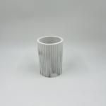 White Marble Print Polyresin Bathroom Accessories Set Caddy Ribbed Vertical