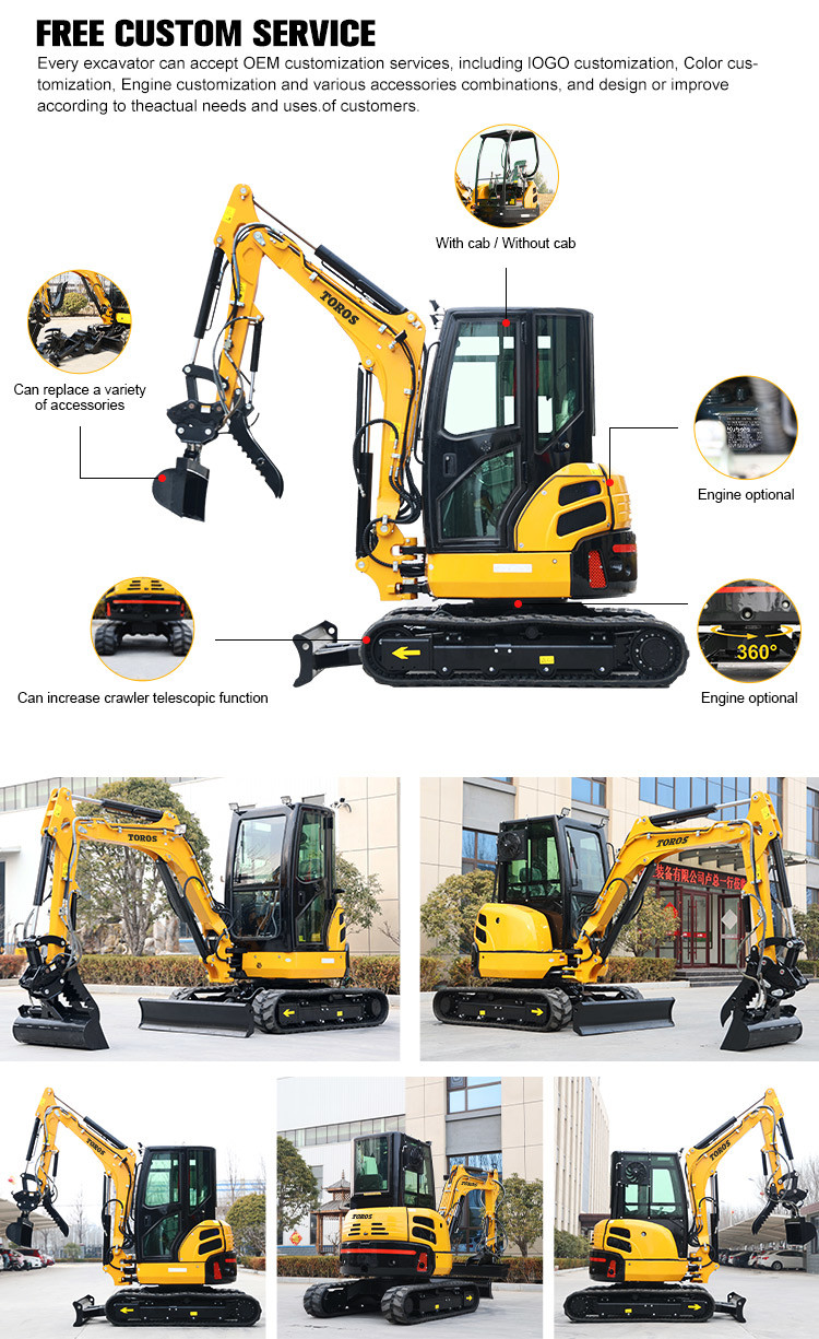Compact Reliable TE-35s Mini Hydraulic Excavator With 0.09m3 Bucket Capacity