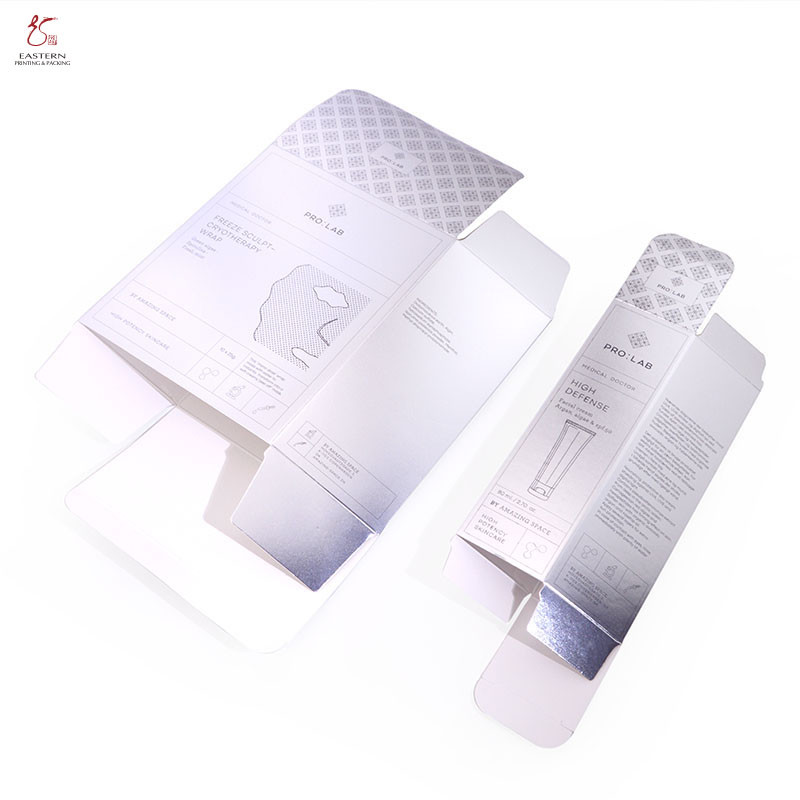 Custom Printed Silver Cardboard Cosmetic Packaging Box | Mask Packaging Box Manufacturer