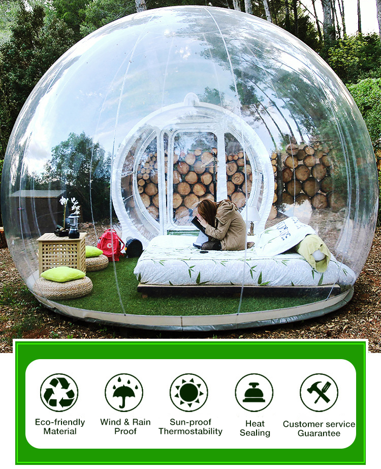 Tunnel PVC Transparent Inflatable Bubble House Giant Clear Camping