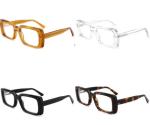 Square Small Acetate Fiber Frame Glasses Men Women Optical Resin Ac Lens