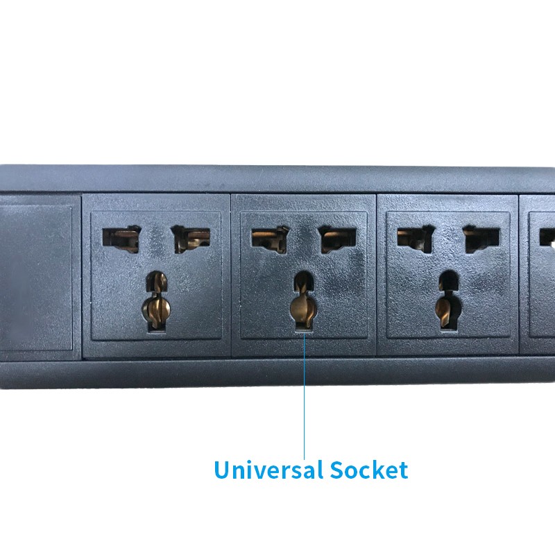 Industrial PDU Power Socket Aluminum Alloy Shell BS 10A Plug Cable Length 2m