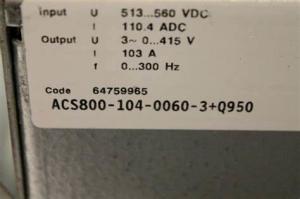 Wholesale ACS800-104-0125-3+Q950 Abb Frequency Converter 400V 25 kVA / + AGPS-01 34 kg from china suppliers