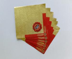 Wholesale beer bottle neck aluminium foil labels square foil beer neck label for bottle 105*105 mm from china suppliers