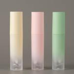 3ml Gradient Green Yellow Pink PETG Clear Wand Lip Gloss Tubes 92*20mm