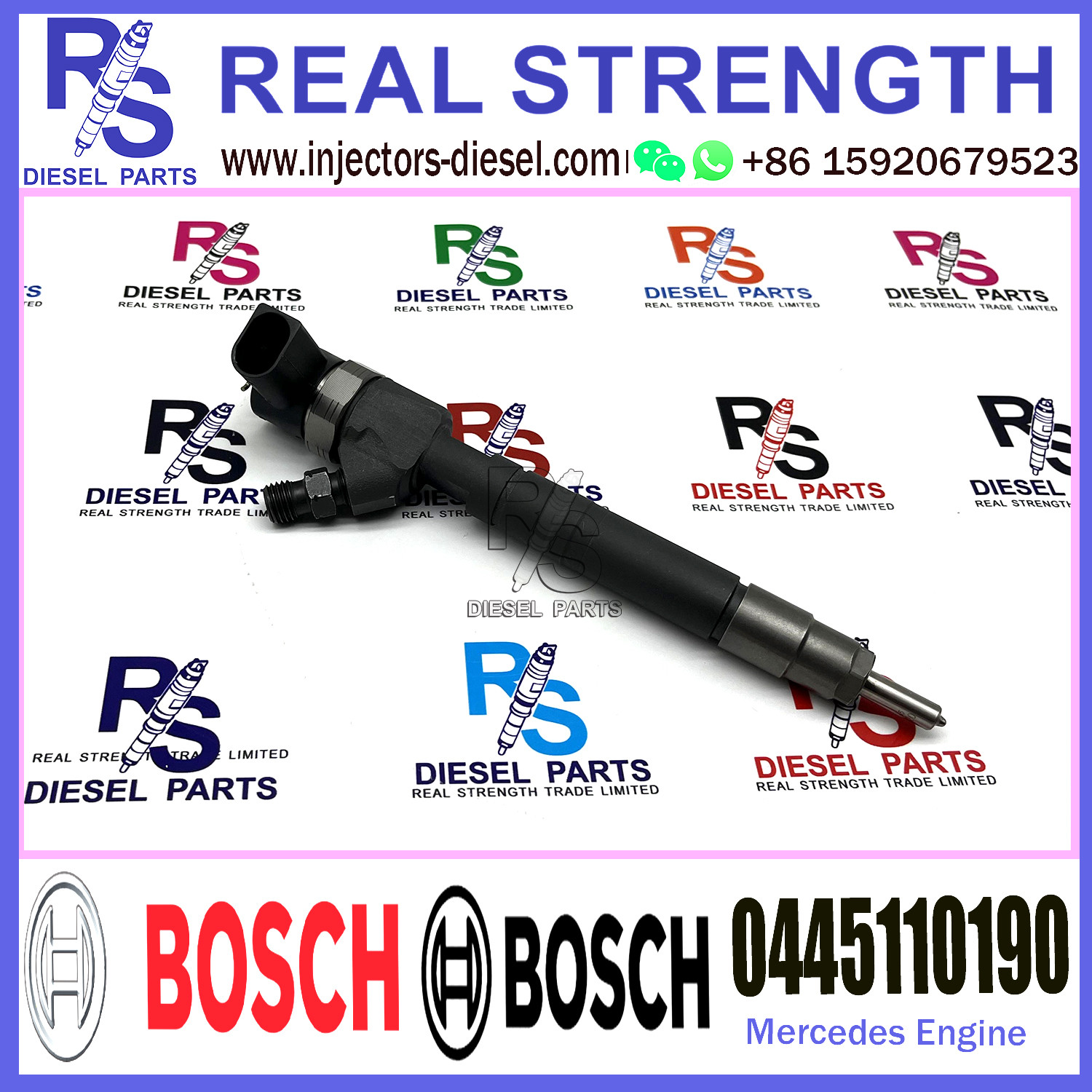 Diesel Fuel Common Rail Injector 0445110189 0986435047 0445110190 0986435055 For Mercedes-Benz 2.2CDi/2.7CDi Engine