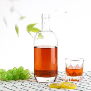 Wholesale 750ml Clear Frosted Glass Whiskey Bottle with Screw Cap from china suppliers