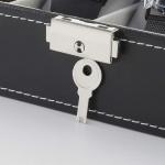 NEX 6 Slots Watch Box Organizer for Men, Black Watch Holder Stand Display