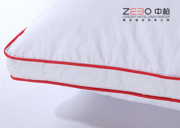 Microfiber Filling White Hotel Comfort Pillows 100% Cotton Fabric Material