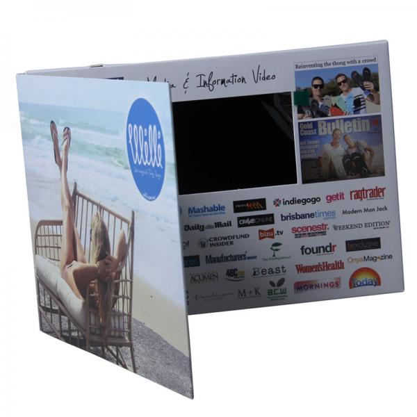 Quality Homemade LCD Video Brochure Card , 128MB-8GB LCD Christmas Card With Magnet Switch for sale