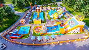 Wholesale Outdoor Amusement Giant Inflatable Land Water Park Hand Printing from china suppliers