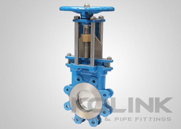 Non-rising Stem Lugged Knife Gate Valve Cast Steel Pillar Yoke Type Wear