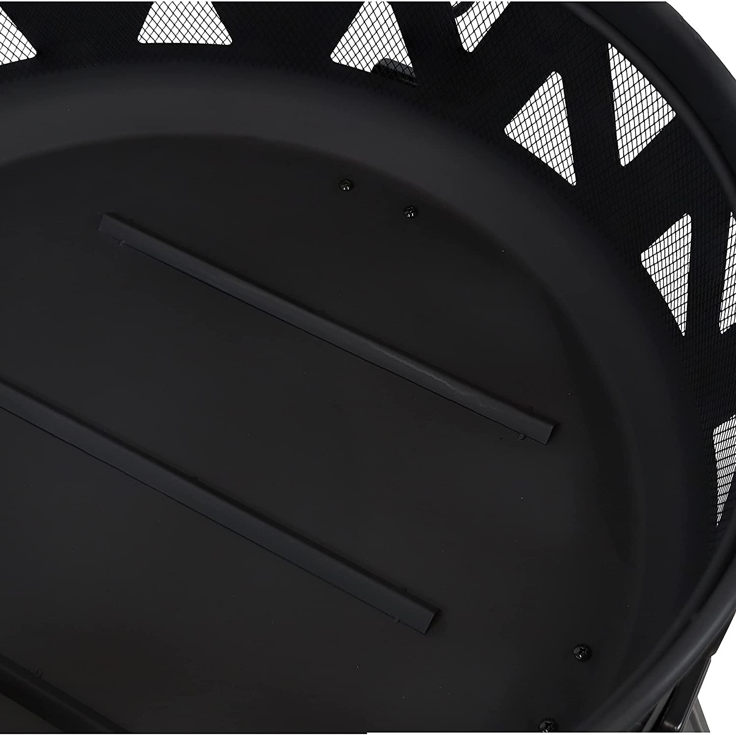 Portable Steel Charcoal Fire Pit With Geometric Triangle Cutouts Outdoor