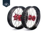 18 Inch CNC Aluminium Aftermarket Motorcycle Wheels , Black Motorcycle Rims With