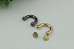 Multi-size 9 mm / 13 mm gunmetal color zinc alloy metal bag fitting arch bridge