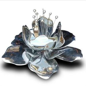 Wholesale Metal Lotus Flower Sculpture SS304 Lotus Flower Garden Statue from china suppliers