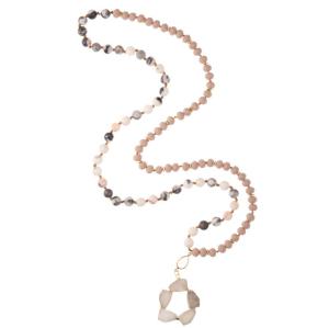 Wholesale Druzy Semi Precious Pendant Multilayer Chain Necklace Handmade Beaded Flower Shaped from china suppliers