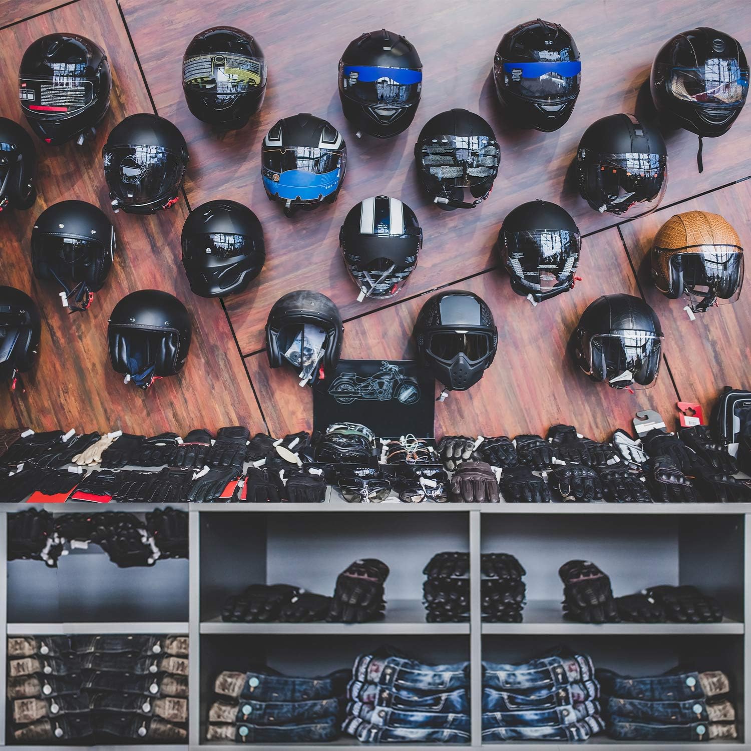 5mm Shelf Thickness Metal Helmet Holder Rack for Wall Mounting Helmet Display Hanger