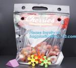 Zip lockk Clear Stand Up Fruit Pouch Packaging Bags, Vented Produce Bags with