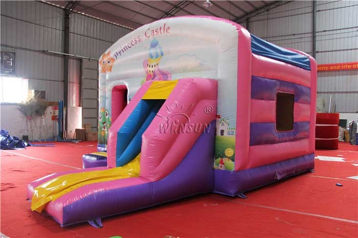 Plastic Soft Inflatable Jump House / Kids Bounce House With Air Blower