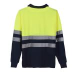 Long sleeve Reflective Safety Hi Vis Polo Shirt OEM breathable quick dry work