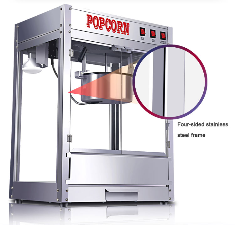 Fast and Easy Popcorn Production with Quick-Heat Technology Stainless Steel Machine