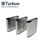 Stainless steel CE approved waist high organic glass flap barrier gate IR sensor