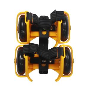 China YOBANG Yellow Street Rollers Flashing Heel Wheels Clip on Skates two wheels for Kids on sale