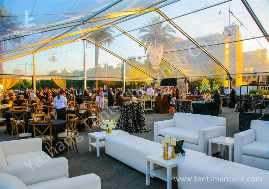 Clear Top Cover Outside Aluminum Luxury Wedding Tents Different Lightings