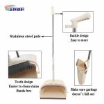 Windproof Standing Broom And Dustpan Set Stainless Steel And PP Material