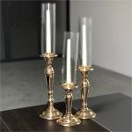 3 Pieces Wedding Centerpiece Metal Candle Holder Set Candelabra Gold Color 56CM