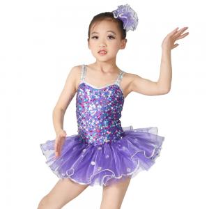Wholesale Sequins Hem Tires Dress Girls Dance Costume Dresses Holograms Sequins Sweetheart Top With Sequins Straps from china suppliers