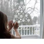 Self Adhesive Christmas Snowflake Stickers , Non Toxic Pvc Wall Sticker Easy To