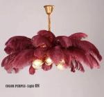 Home Hotel 100cm X 100cm Ostrich Feather Ceiling Light