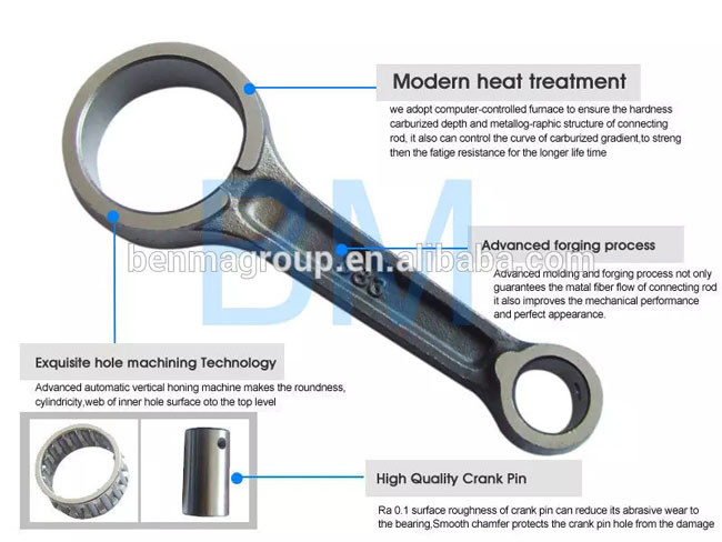 Aftermarket Engine Motorcycle Engine Spare Parts Genuine 45 Steel Connecting Rod Kit For Honda CG125