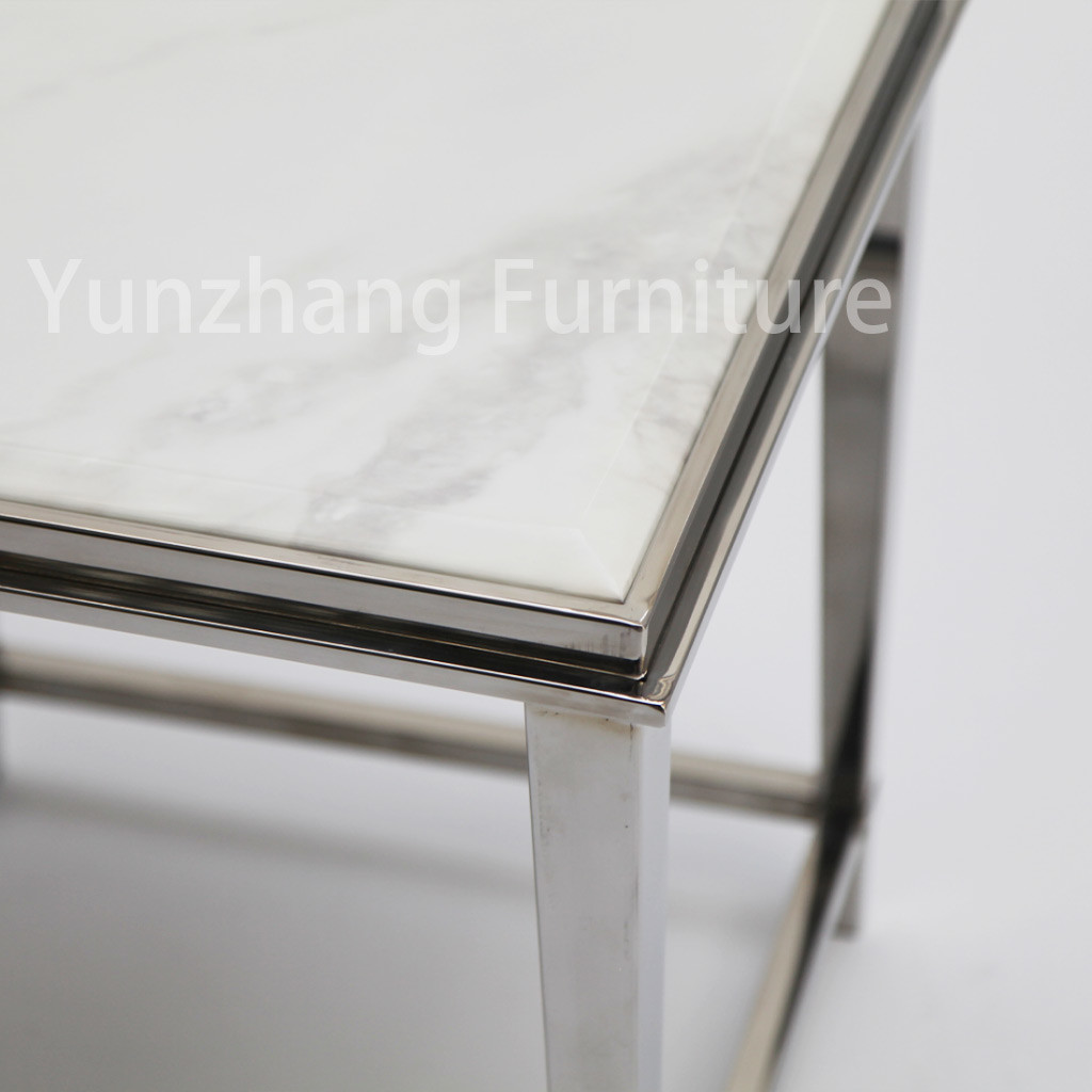 Faux Marble Simple Style Center Table Marble Coffee Table For Living Rooms