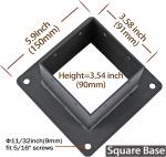 Powder Coated Stainless Steel Flange Anchor Base for 4x4 or 6x6 Deck Railing