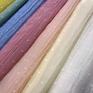 Wholesale 100-250gsm Polyester Tulle Fabric Polka Dot Jacquard Crinkle Pleated Fabric from china suppliers