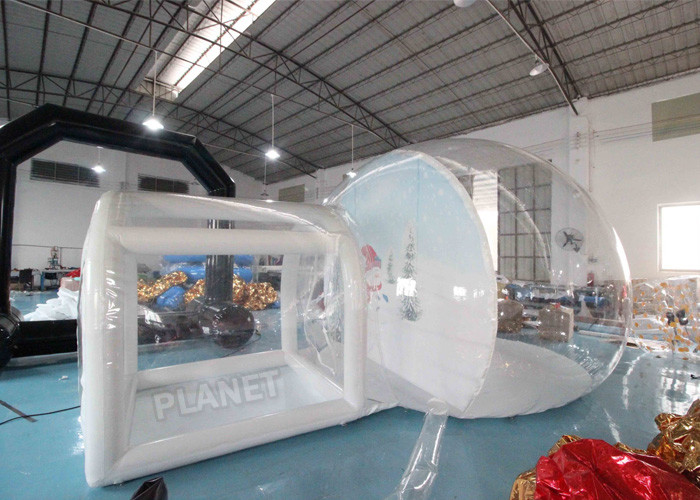 Christmas Decor Clear Inflatable Bubble Tent With Blowing Snow