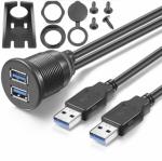 OEM Car Dashboard USB Extension Cord USB3.0 A Female Connector One End